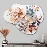 White Botanical Collage - Asymmetric Metal Wall Art