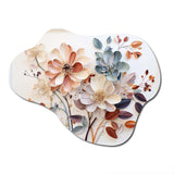 White Botanical Collage - Asymmetric Metal Wall Art