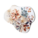 White Botanical Collage - Asymmetric Metal Wall Art