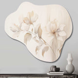 White Botanical Elegance II - Asymmetric Metal Wall Art