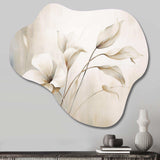 White Botanical Elegance III - Asymmetric Metal Wall Art