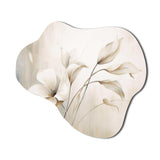 White Botanical Elegance III - Asymmetric Metal Wall Art