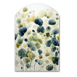 Blue Green Botanical Elegance - Asymmetric Metal Wall Art