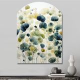 Blue Green Botanical Elegance - Asymmetric Metal Wall Art