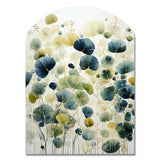 Blue Green Botanical Elegance - Asymmetric Metal Wall Art