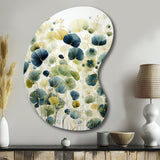 Blue Green Botanical Elegance - Asymmetric Metal Wall Art