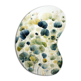 Blue Green Botanical Elegance - Asymmetric Metal Wall Art