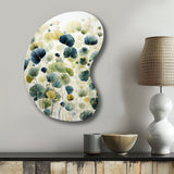 Blue Green Botanical Elegance - Asymmetric Metal Wall Art