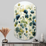 Blue Green Botanical Elegance - Asymmetric Metal Wall Art