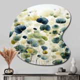 Blue Green Botanical Elegance - Asymmetric Metal Wall Art