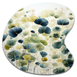 Blue Green Botanical Elegance - Asymmetric Metal Wall Art