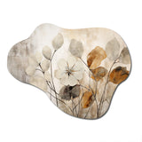 Beige Botanical Impressions III - Asymmetric Metal Wall Art