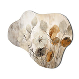 Beige Botanical Impressions III - Asymmetric Metal Wall Art