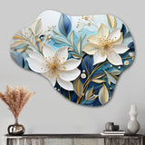 Blue Botanical Rhythms V - Asymmetric Metal Wall Art