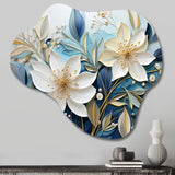 Blue Botanical Rhythms V - Asymmetric Metal Wall Art