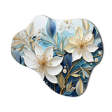 Blue Botanical Rhythms V - Asymmetric Metal Wall Art