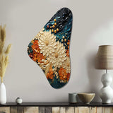 Orange Teal Botanical Whirlwind III - Asymmetric Metal Wall Art