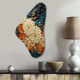 Orange Teal Botanical Whirlwind III - Asymmetric Metal Wall Art