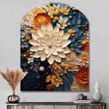 Orange Teal Botanical Whirlwind IV - Asymmetric Metal Wall Art