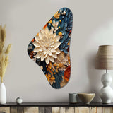 Orange Teal Botanical Whirlwind IV - Asymmetric Metal Wall Art