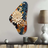 Orange Teal Botanical Whirlwind IV - Asymmetric Metal Wall Art