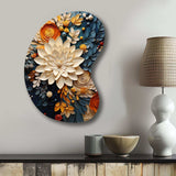 Orange Teal Botanical Whirlwind IV - Asymmetric Metal Wall Art