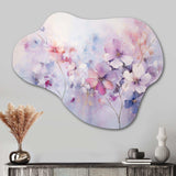 Purple Dreamy Florals I - Asymmetric Metal Wall Art