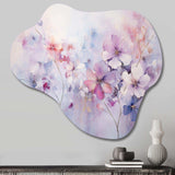 Purple Dreamy Florals I - Asymmetric Metal Wall Art