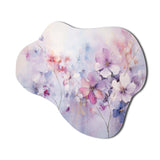 Purple Dreamy Florals I - Asymmetric Metal Wall Art