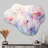 Purple Dreamy Florals II - Asymmetric Metal Wall Art