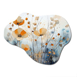 Orange Blue Muted Botanicals II - Asymmetric Metal Wall Art