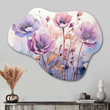 Purple Mystical Blooms II - Asymmetric Metal Wall Art