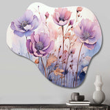 Purple Mystical Blooms II - Asymmetric Metal Wall Art