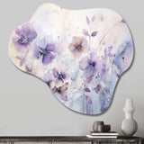 Purple Mystical Blooms III - Asymmetric Metal Wall Art