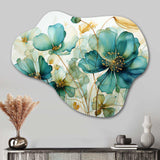 Teal Green Organic Growth - Asymmetric Metal Wall Art