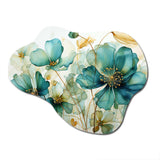 Teal Green Organic Growth - Asymmetric Metal Wall Art