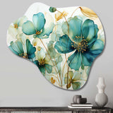 Teal Green Organic Growth - Asymmetric Metal Wall Art