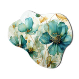 Teal Green Organic Growth - Asymmetric Metal Wall Art