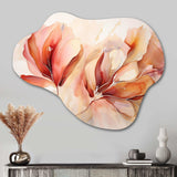 Peach Petal Dance - Asymmetric Metal Wall Art