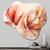 Peach Petal Dance - Asymmetric Metal Wall Art