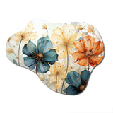 Teal Orange Petal Mosaics I - Asymmetric Metal Wall Art