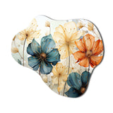 Teal Orange Petal Mosaics I - Asymmetric Metal Wall Art