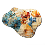 Teal Orange Petal Mosaics II - Asymmetric Metal Wall Art