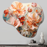 Coral Petal Symphony I - Asymmetric Metal Wall Art