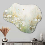 Green Beige Serene Meadows II - Asymmetric Metal Wall Art