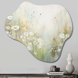 Green Beige Serene Meadows II - Asymmetric Metal Wall Art