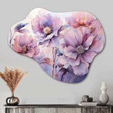 Purple Tranquil Petals I - Asymmetric Metal Wall Art