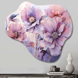 Purple Tranquil Petals I - Asymmetric Metal Wall Art