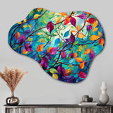 Multicolor Vibrant Vines I - Asymmetric Metal Wall Art