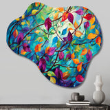 Multicolor Vibrant Vines I - Asymmetric Metal Wall Art